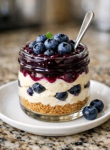 High-Protein Blueberry Cheesecake Parfait
