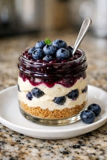 High-Protein Blueberry Cheesecake Parfait